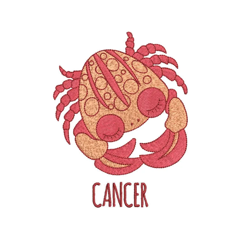 Embrace the Moonlit Charm of Cancer Zodiac Embroidery