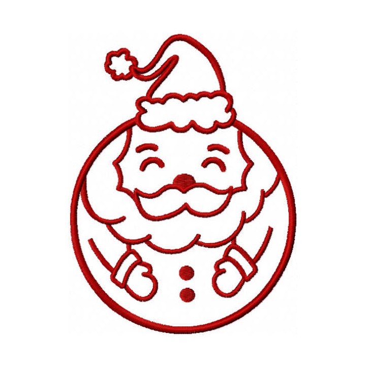 Santa christmas ball embroidery design - Embroidery Design