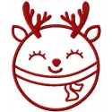 Deer Christmas Ball Stitching Pattern for Holiday Crafts