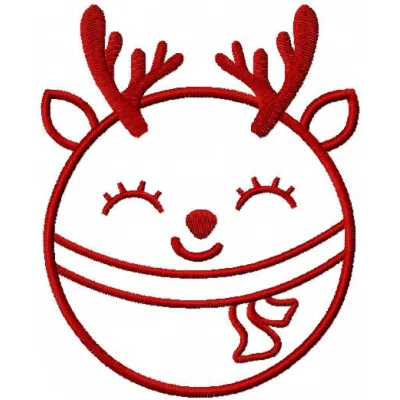 Deer Christmas Ball Stitching Pattern for Holiday Crafts