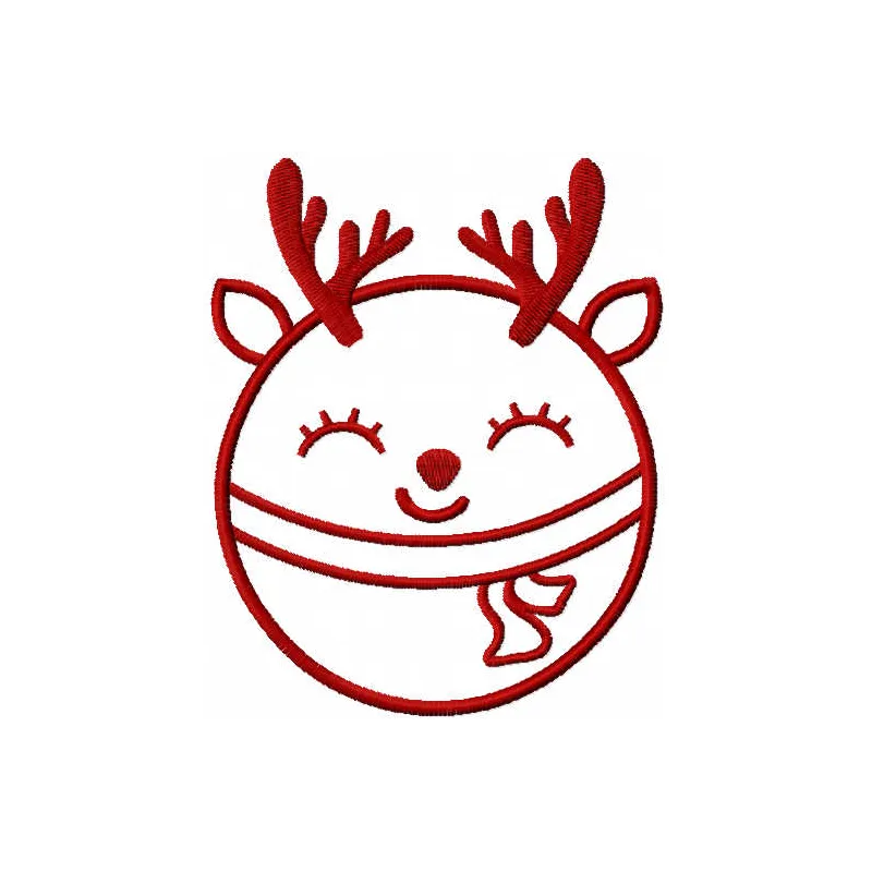 Deer Christmas Ball Stitching Pattern for Holiday Crafts