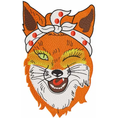 Playful Winking Fox Stitching Pattern for Creative Projects