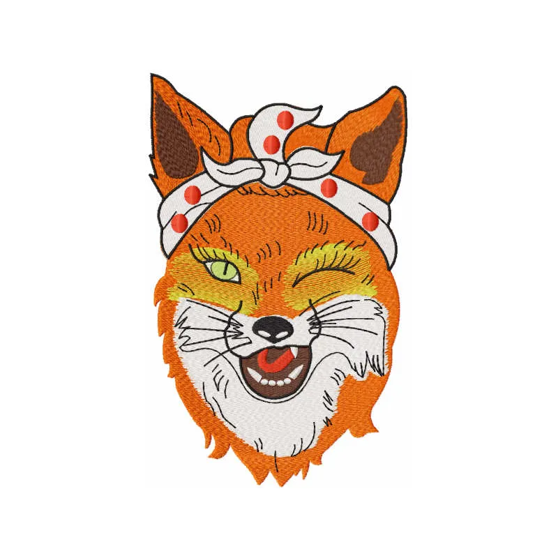 Playful Winking Fox Stitching Pattern for Creative Projects