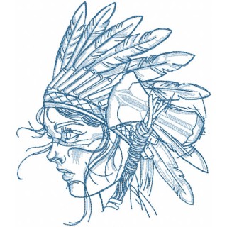 Native american youth embroidery design - Embroidery Design