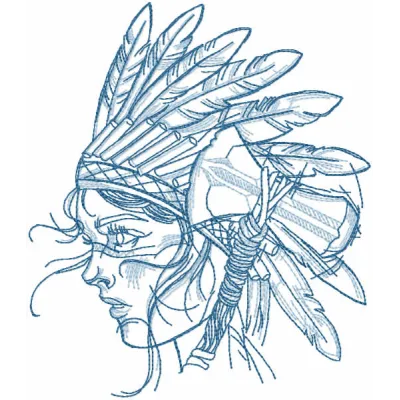 Native American Youth Tribal Embroidery Pattern