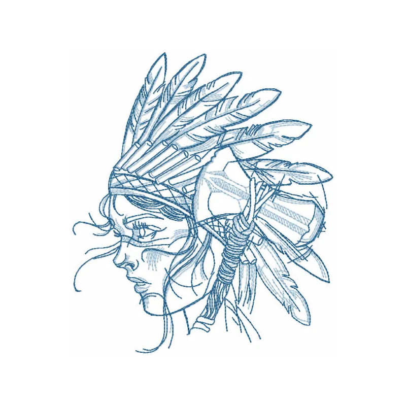 Native American Youth Tribal Embroidery Pattern