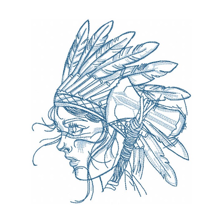 Native american youth embroidery design - Embroidery Design