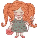 Red-Haired Girl with Basket Embroidery Design Download