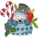 Playful Hiding Snowman Stitching Pattern