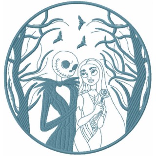 Sally and  jack romanic embroidery design - Embroidery Design
