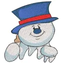 Cheerful Snowman in Blue Top Hat Stitching Pattern