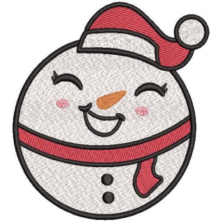 Smiling snowman ball embroidery design - Embroidery Design