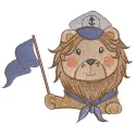 Lion Captain with Flag Stitching Pattern