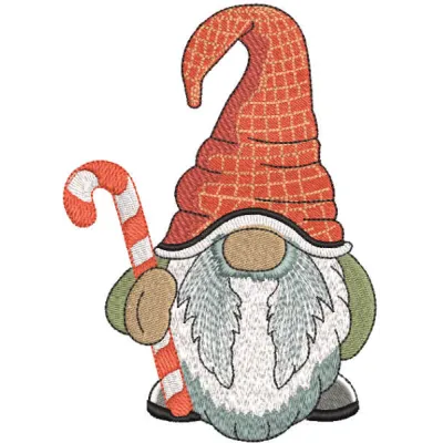 Cheerful Dwarf with Candy Cane Stitching Pattern