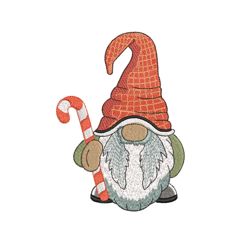 Cheerful Dwarf with Candy Cane Stitching Pattern