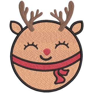 Deer christmas ball embroidery design - Embroidery Design