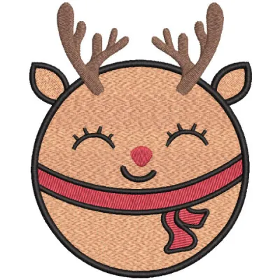 Festive Deer Christmas Ball Stitching Pattern