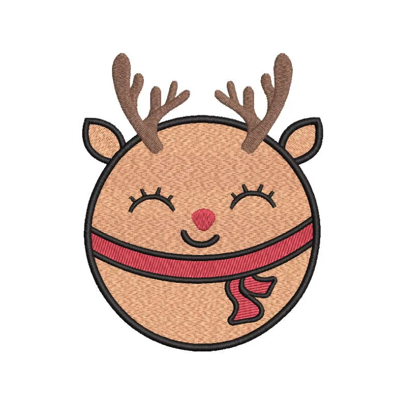 Festive Deer Christmas Ball Stitching Pattern