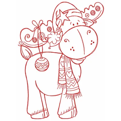 Festive Moose Stitching Pattern for Christmas Projects
