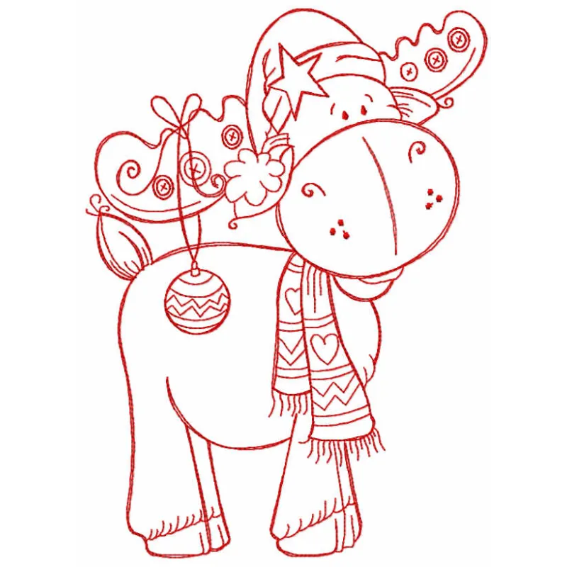 Festive Moose Stitching Pattern for Christmas Projects