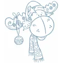 Funny Christmas Moose with Ball Stitching Pattern