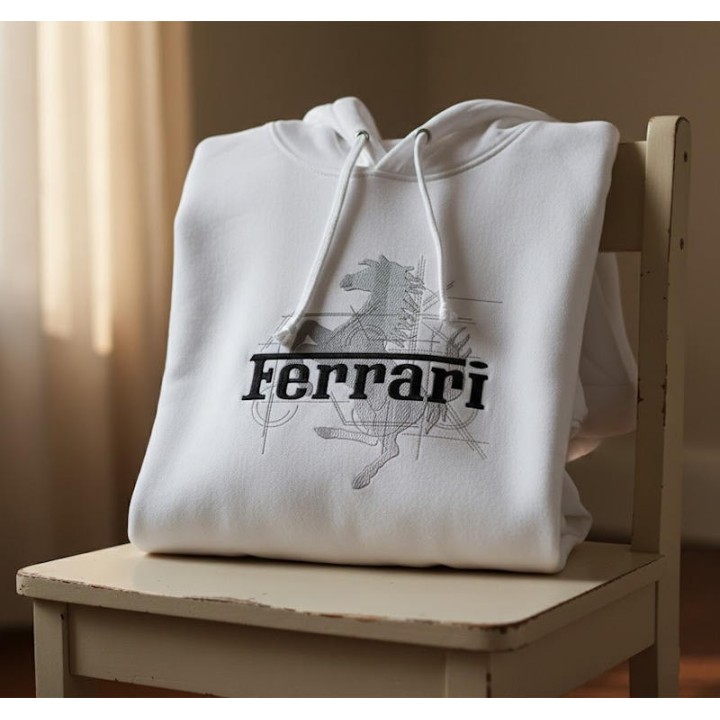 Ferrari modern logo embroidery design - Embroidery Design