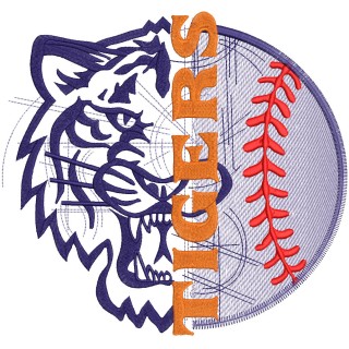 Baseball Tigers logo embroidery design - Embroidery Design