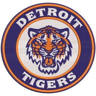 Detroit Tigers round logo embroidery design - Embroidery Design
