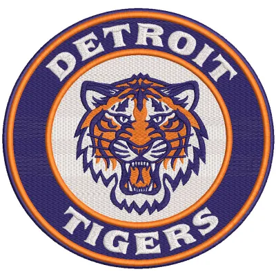 Detroit Tigers round logo embroidery design
