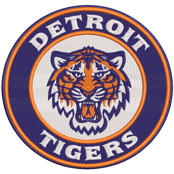 Detroit Tigers round logo embroidery design - Embroidery Design