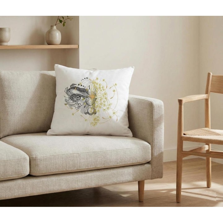 Cushion with Looking through the dandelion embroidery design
