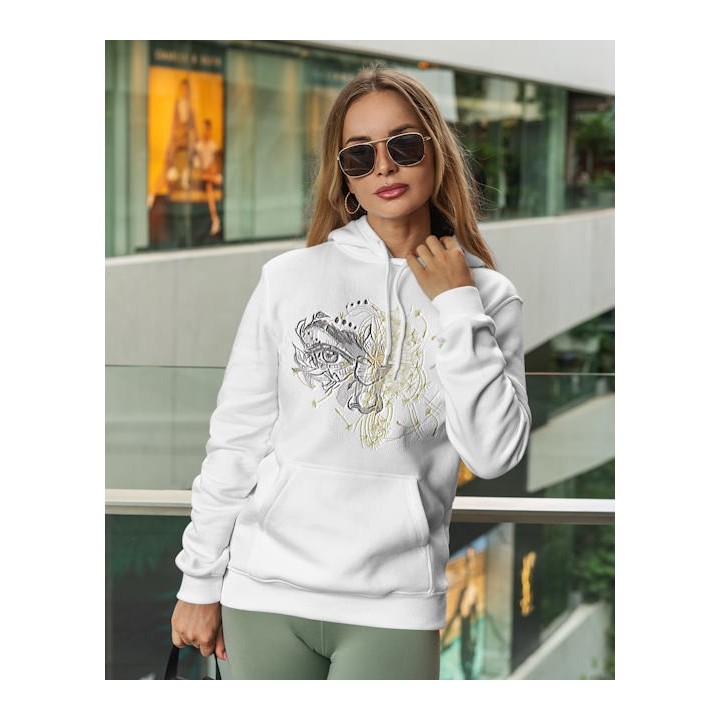 Hoodie with Looking through the dandelion embroidery design