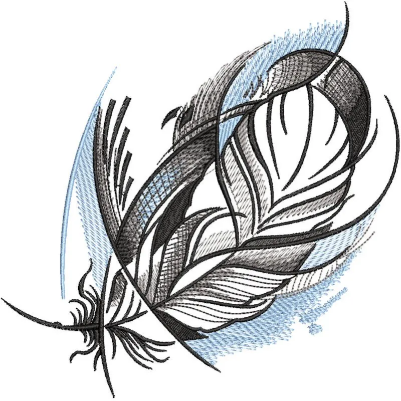 Pigeon feather embroidery design showcasing intricate stitching patterns for creative projects.