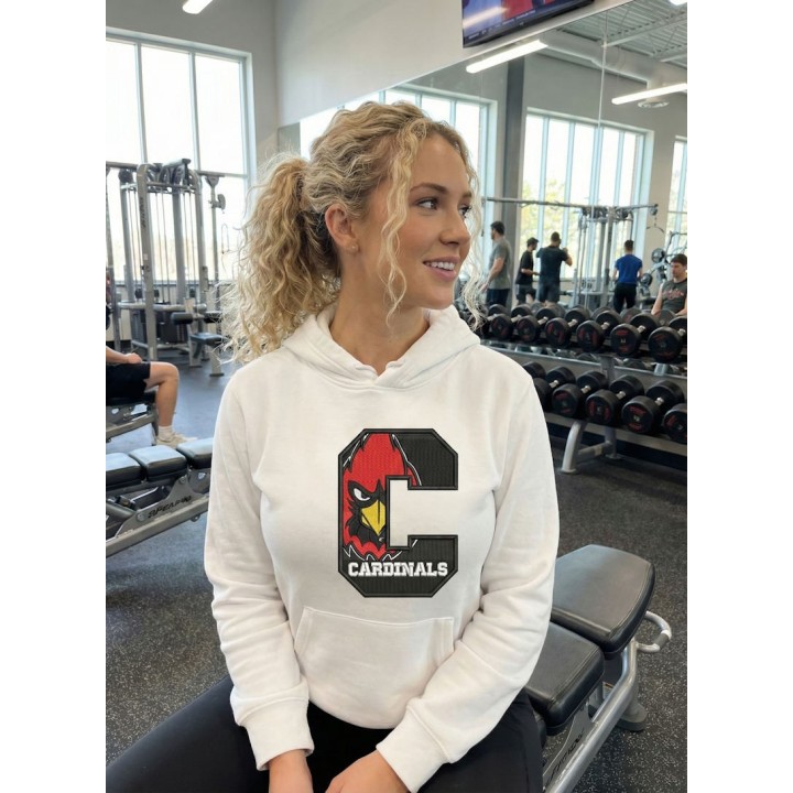 hoody with Cardinal big C embroidery design