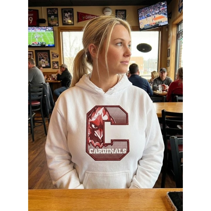 embroidered women jacket with cardinal design