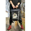 Backpack with wild bear embroidery design