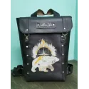 Backpack with embroidered bear design