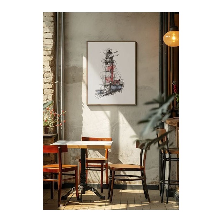 Lighthouse sketch art embroidery design - Embroidery Design