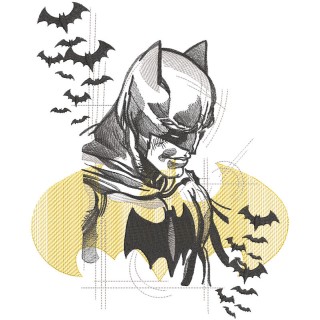 Batman sketch art embroidery design