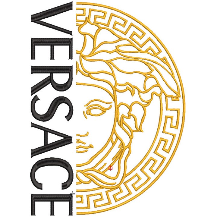 Versace gold and black logo embroidery design - Embroidery Design