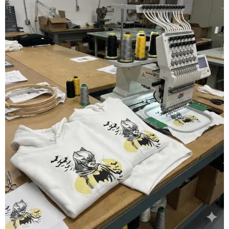 Hoodies with Batman sketch art embroidery design