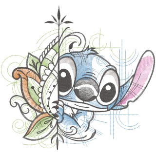 Stitch hawaii vibes embroidery design