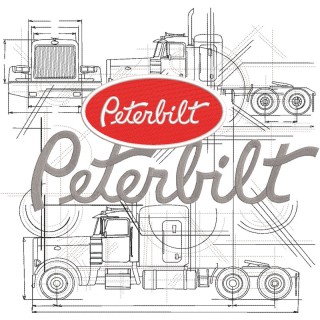 Peterbilt art logo embroidery design