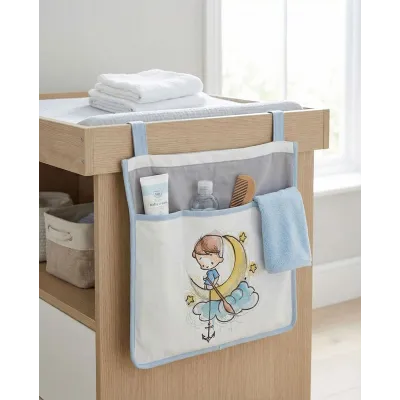 Panel with Boy with a paddle floating on a cloud embroidery design