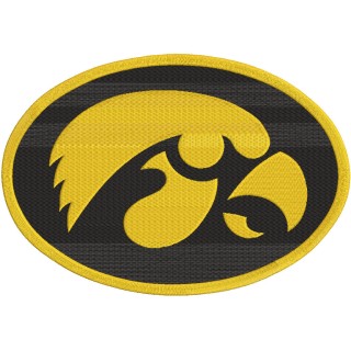 Iowa Hawkeyes Secondary Oval Logo embroidery design