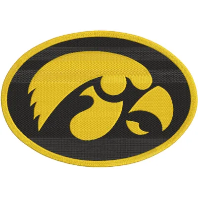 Iowa Hawkeyes Secondary Oval Logo embroidery design