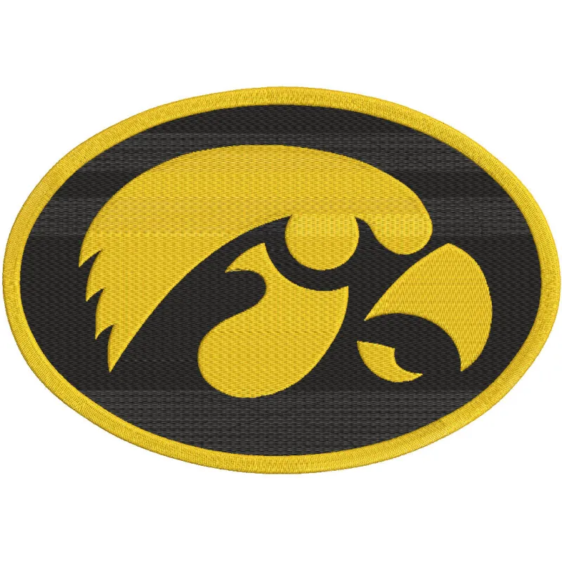 Iowa Hawkeyes Secondary Oval Logo embroidery design