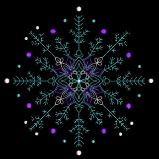 Snowflake Winter ornament embroidery design - Embroidery Design