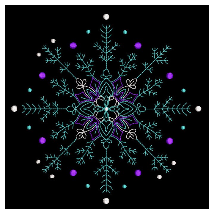 Snowflake Winter ornament embroidery design - Embroidery Design