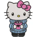 Hello kitty warm vibes embroidery design